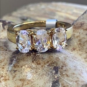 18k Gold Overlay Petalite ring